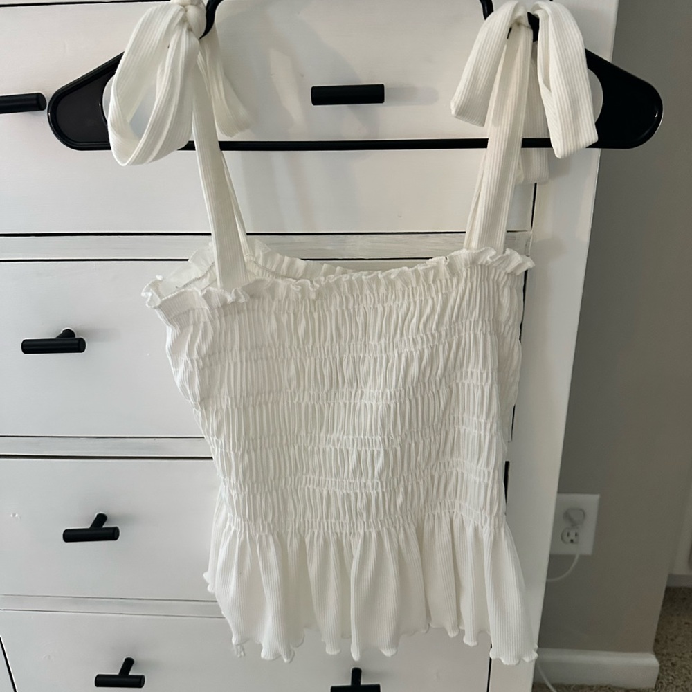Altar'd State White Smocked Camisole